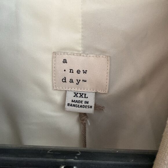 A new day Cream Beige Gingham Linen Blend Blazer - Picture 9 of 10